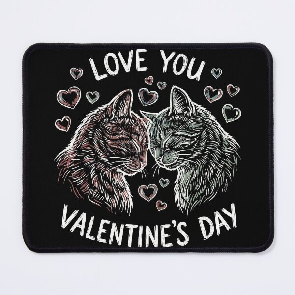 Item preview, Romantic Sketchy Cats Nuzzling Love You Valentine Art designed and sold by zzz888.