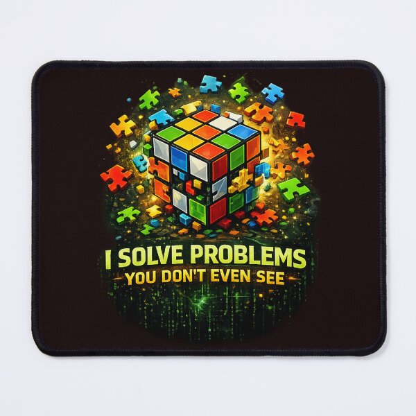 Item preview, I Solve Problems You Don’t Even See – 3D Puzzle Solver Cube Shirt designed and sold by Kevin Shearer.