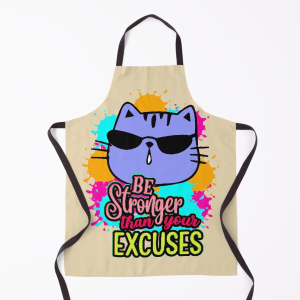 Item preview, Be Stronger Than Your Excuses – Motivational Cat with Glasses designed and sold by AstronautMerch.