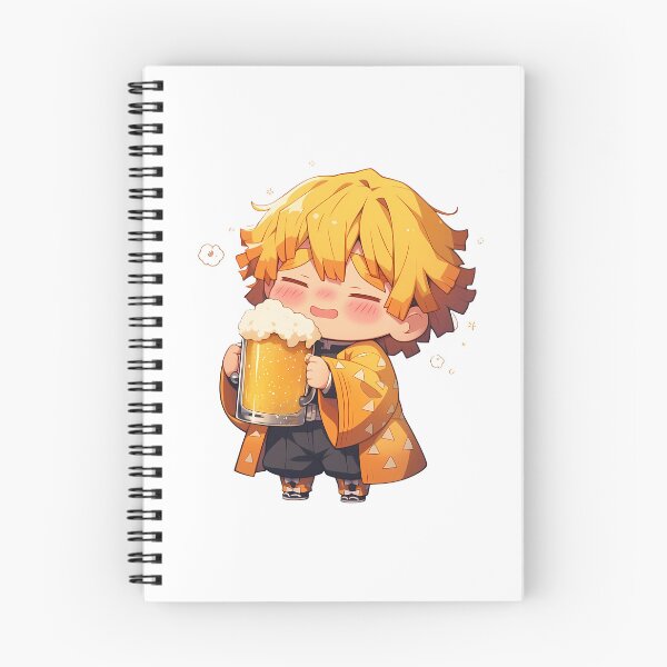 Item preview, Demon Zenitsu Agatsuma Anime Slayer Chibi Kawaii Beer Drunk Cute Happy Mood designed and sold by riadjamai.