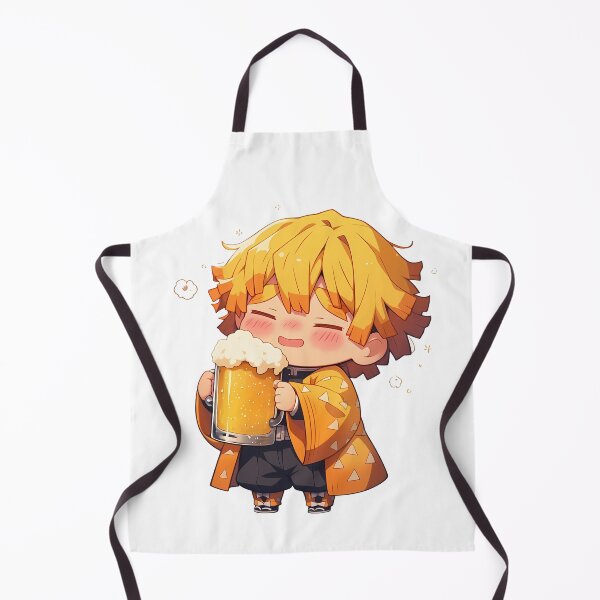 Item preview, Demon Zenitsu Agatsuma Anime Slayer Chibi Kawaii Beer Drunk Cute Happy Mood designed and sold by riadjamai.