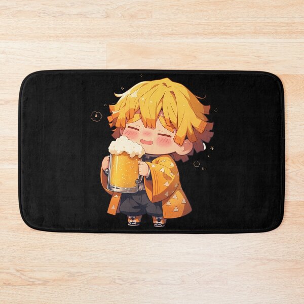 Item preview, Demon Zenitsu Agatsuma Anime Slayer Chibi Kawaii Beer Drunk Cute Happy Mood designed and sold by riadjamai.
