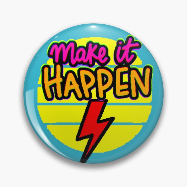 Item preview, Make It Happen – Motivational Phrase with Red Lightning Bolt designed and sold by AstronautMerch.