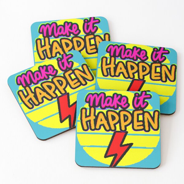 Item preview, Make It Happen – Motivational Phrase with Red Lightning Bolt designed and sold by AstronautMerch.