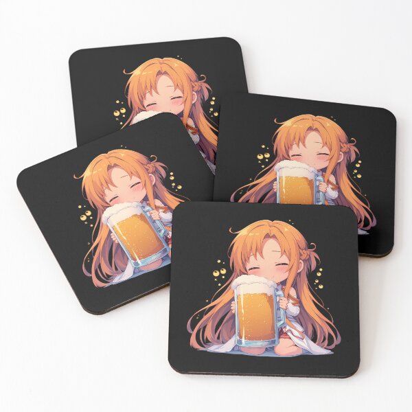 Item preview, Asuna Sword Art Online Anime Kawaii Chibi Beer Drunk Fest Joyful Celebration Mood designed and sold by riadjamai.