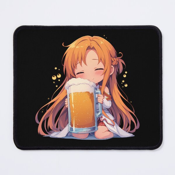Item preview, Asuna Sword Art Online Anime Kawaii Chibi Beer Drunk Fest Joyful Celebration Mood designed and sold by riadjamai.