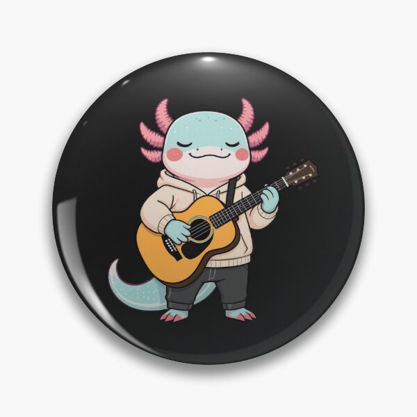 Item preview, Guitar Player Axolotl – Chill Musician Aesthetic Illustration designed and sold by ColorSplash123.