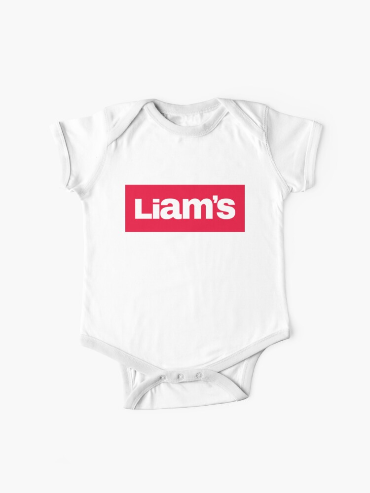Liam S Birthday Female First Name Funny White In Red Box Baby One Piece By Peter2art Redbubble
