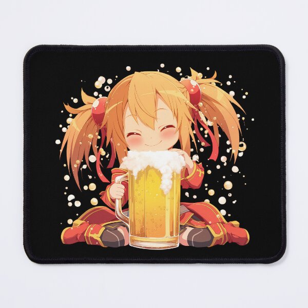 Item preview, Silica Sword Art Online Anime Girl Kawaii Chibi Beer Drunk Fest Bubbly Fun Celebration designed and sold by riadjamai.