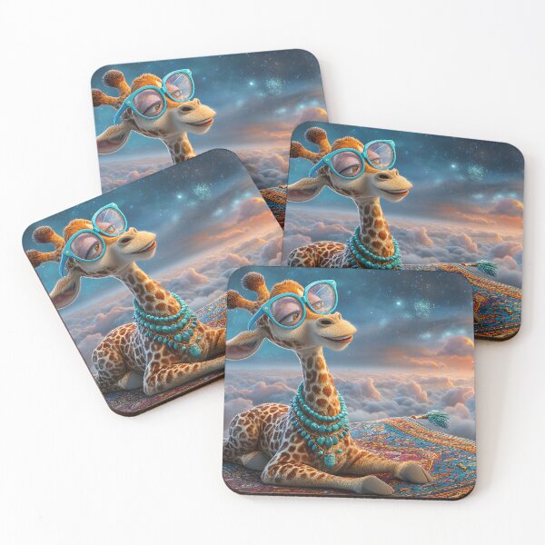 Item preview, Quirky Giraffe on a Dreamy Flying Carpet designed and sold by Artessie.