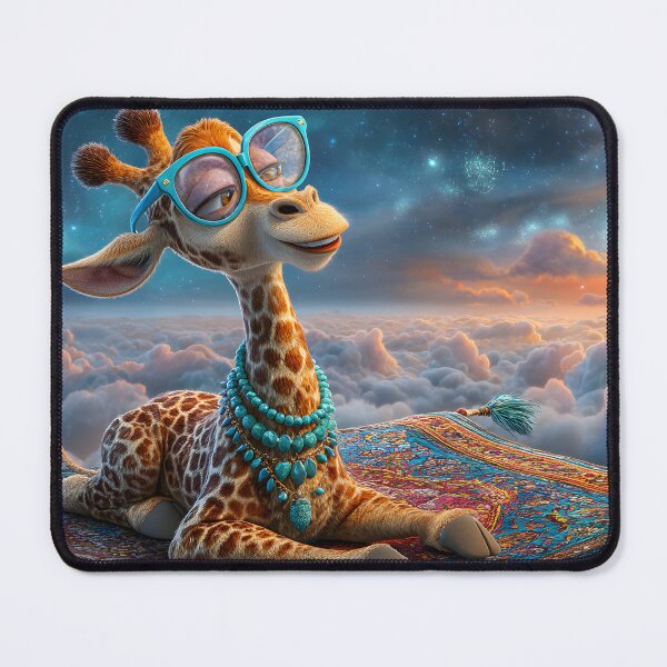 Item preview, Quirky Giraffe on a Dreamy Flying Carpet designed and sold by Artessie.
