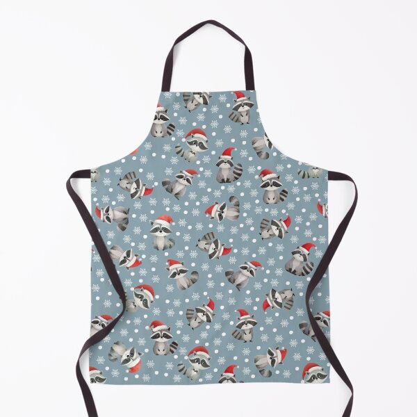Item preview, Christmas Raccoons & Snowflakes on Light Gray-Blue designed and sold by KSimpson838.