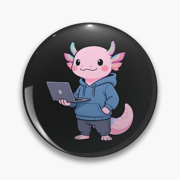 Item preview, Tech Axolotl – Cool Programmer Laptop Aesthetic Illustration designed and sold by ColorSplash123.