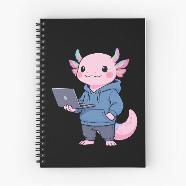 Artikelvorschau, Tech Axolotl – Coole Illustration eines Programmierer-Laptops entworfen und verkauft von ColorSplash123.