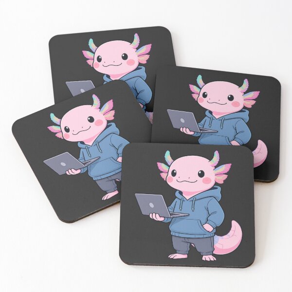 Item preview, Tech Axolotl – Cool Programmer Laptop Aesthetic Illustration designed and sold by ColorSplash123.