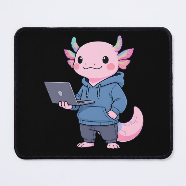 Item preview, Tech Axolotl – Cool Programmer Laptop Aesthetic Illustration designed and sold by ColorSplash123.