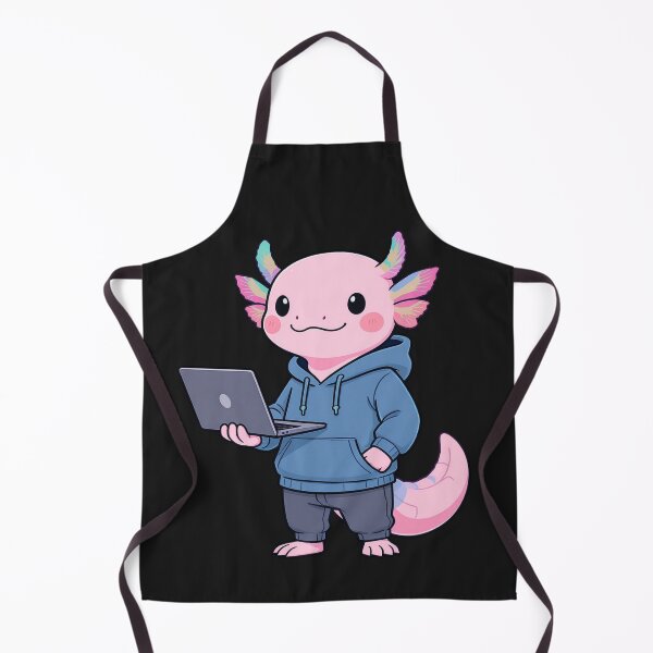 Item preview, Tech Axolotl – Cool Programmer Laptop Aesthetic Illustration designed and sold by ColorSplash123.