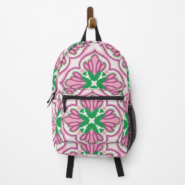 Item preview, Pink and Green Floral Ikat Embroidery Pattern designed and sold by Dintheo.