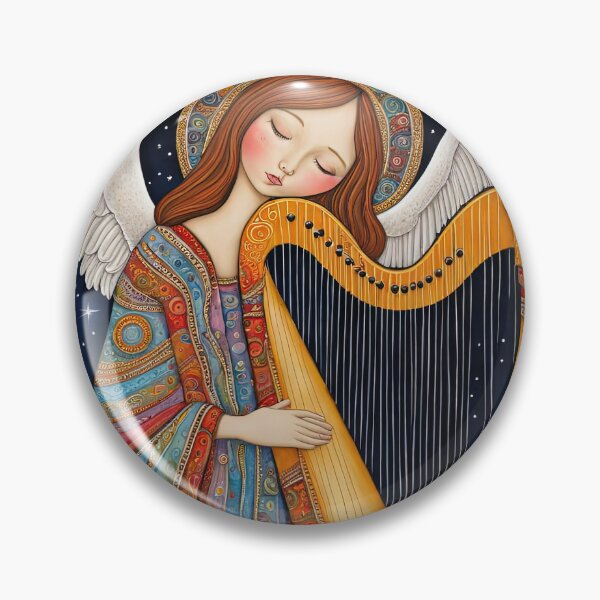 Item preview, Angel with wings wearing a hoodie Playing a Harp designed and sold by Colin Bentham.
