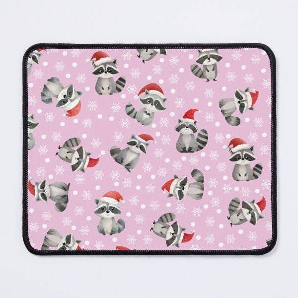 Item preview, Tossed Christmas Raccoons & Snowflakes on Light Pink designed and sold by KSimpson838.