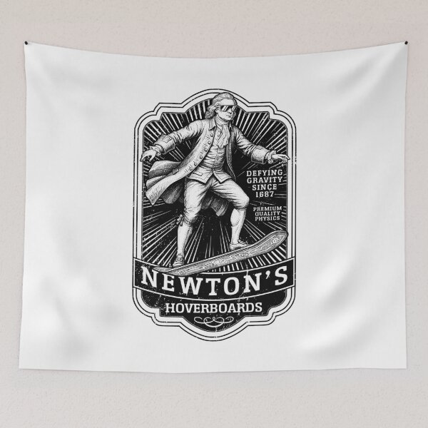 Item preview, Funny Physics Isaac Newton Hoverboard Vintage Label Science designed and sold by GrandeDuc.