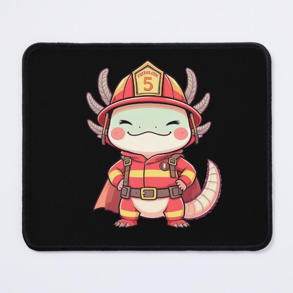 Item preview, Firefighter Axolotl – Calm Brave Hero Illustration designed and sold by ColorSplash123.