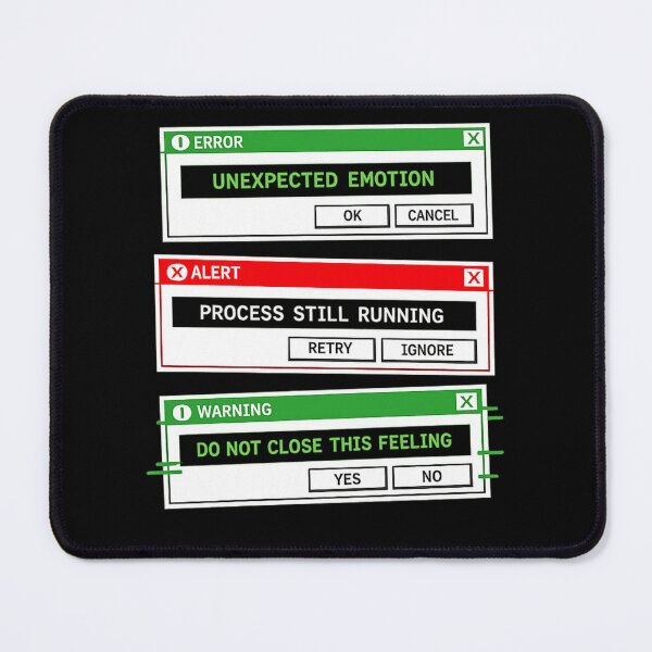 Item preview, System Failure As Poetry – Unexpected Emotion Error Pop-Up Meme Tee designed and sold by POD DYNASTY | Original Print On Demand T-Shirt Graphics.