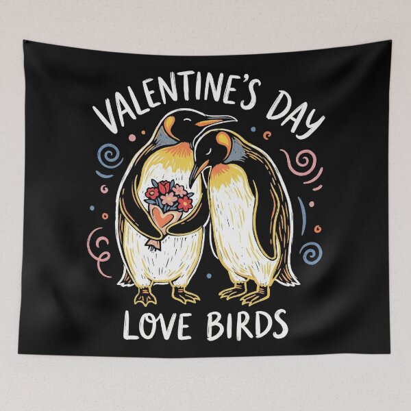 Item preview, Cute Penguins Love Birds Valentine Bouquet Illustration designed and sold by zzz888.
