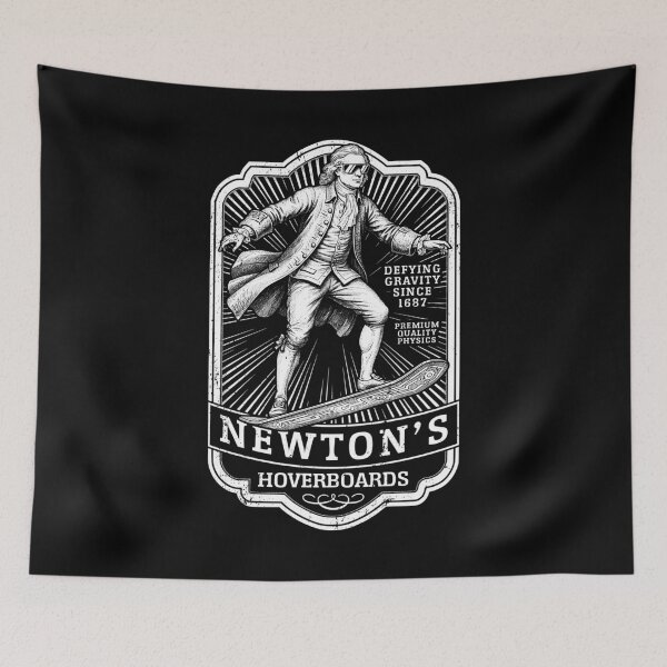 Item preview, Funny Physics Isaac Newton Hoverboard Vintage Label Science designed and sold by GrandeDuc.