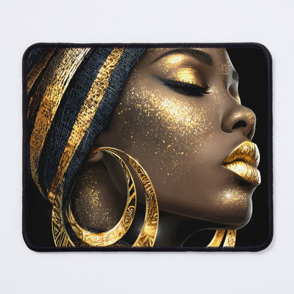 Item preview, Elegant Woman with Golden Accents and Headwrap Art designed and sold by Artessie.