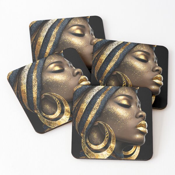 Item preview, Elegant Woman with Golden Accents and Headwrap Art designed and sold by Artessie.