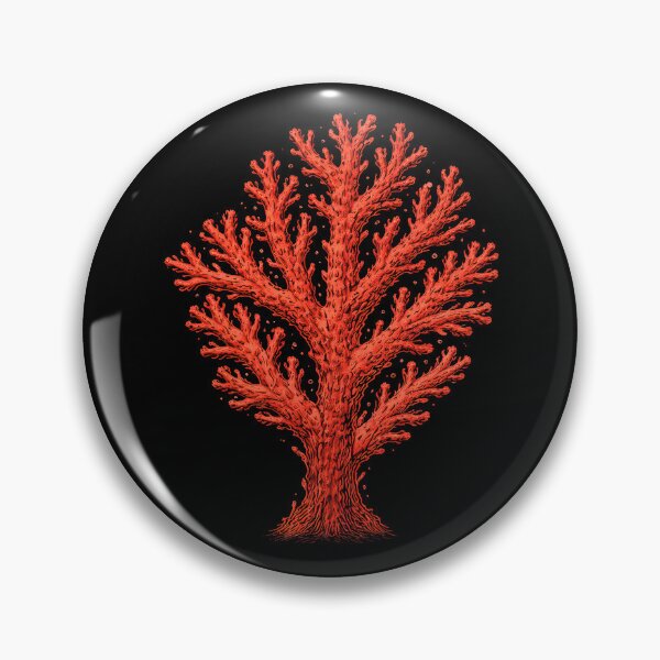 Item preview, Red Coral Tree Illustration on Black Background, Vibrant Maritime Art for Modern Home Decor Display designed and sold by portokalis.