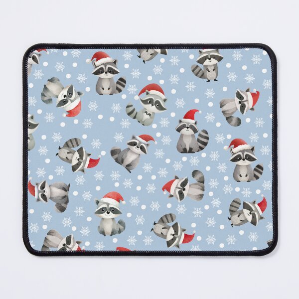 Item preview, Tossed Christmas Raccoons & Snowflakes on Light Blue designed and sold by KSimpson838.