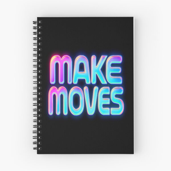 Item preview, Bold Neon "MAKE MOVES" Motivational Quote – Glowing Gradient Typography for Hustlers & Dreamers designed and sold by Bright Nest Studio.
