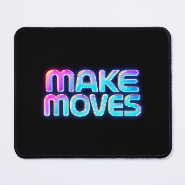 Item preview, Bold Neon "MAKE MOVES" Motivational Quote – Glowing Gradient Typography for Hustlers & Dreamers designed and sold by Bright Nest Studio.