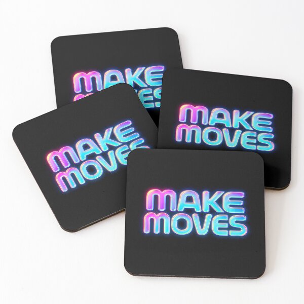 Item preview, Bold Neon "MAKE MOVES" Motivational Quote – Glowing Gradient Typography for Hustlers & Dreamers designed and sold by Bright Nest Studio.