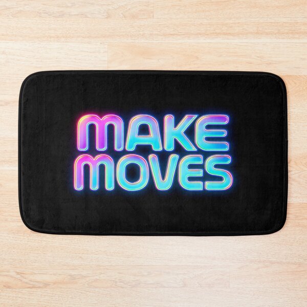 Item preview, Bold Neon "MAKE MOVES" Motivational Quote – Glowing Gradient Typography for Hustlers & Dreamers designed and sold by Bright Nest Studio.