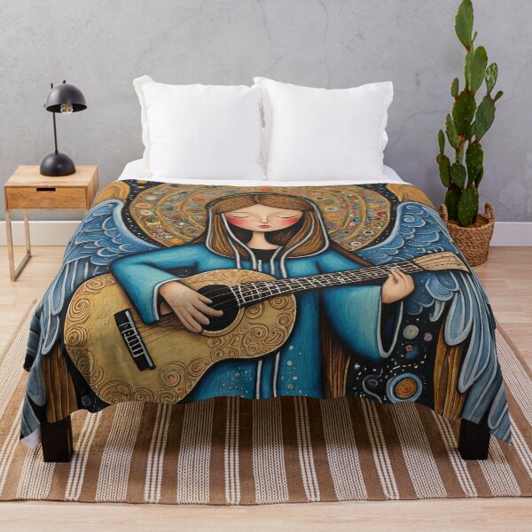Item preview, Angel with wings wearing a hoodie Playing a Guitar designed and sold by Colin Bentham.