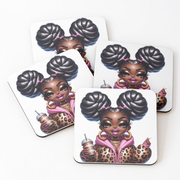 Item preview, Cute Chibi Black Girl Coffee Lover Illustration designed and sold by Lulunza.