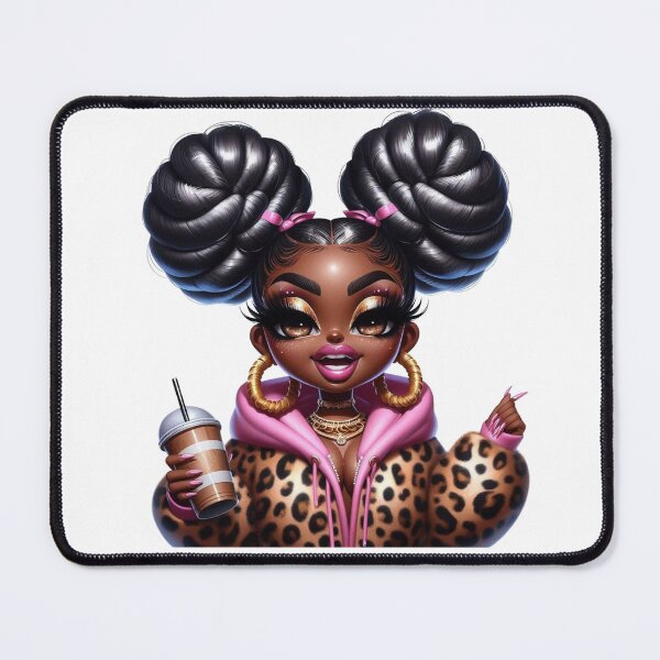 Item preview, Cute Chibi Black Girl Coffee Lover Illustration designed and sold by Lulunza.