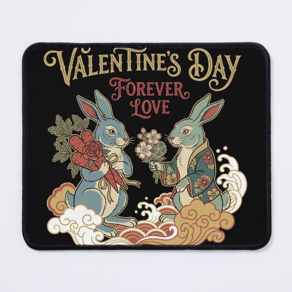 Item preview, Japanese Style Rabbits Couple Forever Love Art designed and sold by zzz888.
