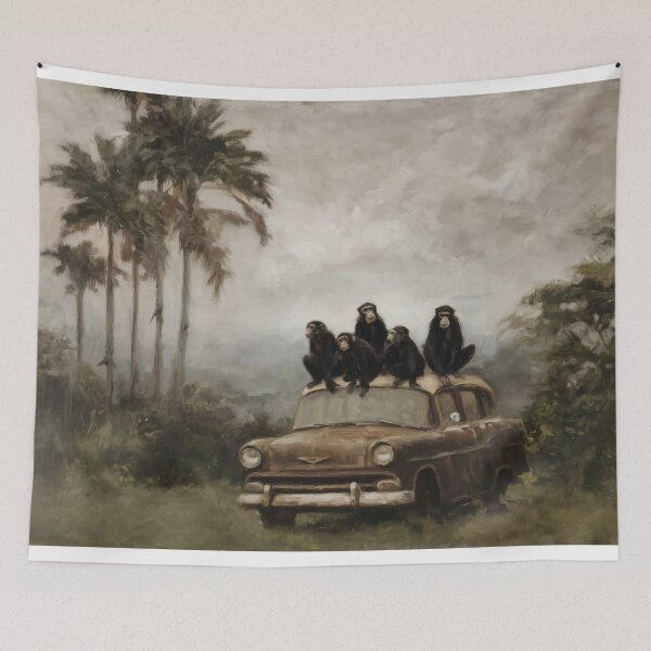 Item preview, Monkeys on an Old Car designed and sold by lautir.