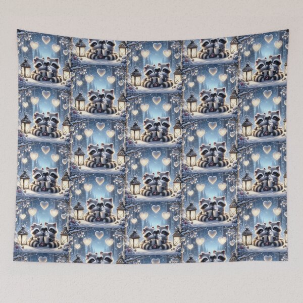 Item preview, Cozy Raccoon Love – Valentine’s Day Forest Scene designed and sold by Dogandesighn.