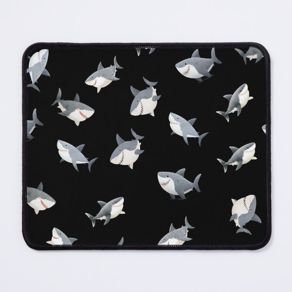 Item preview, Tossed Watercolor Sharks on Black  designed and sold by KSimpson838.