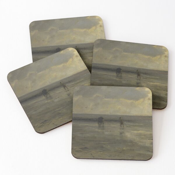 Item preview, Vintage Seascape Painting: Dark Beach at Night designed and sold by SavageVision.