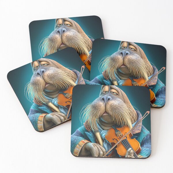 Item preview, Walrus Playing Violin in a Colorful Ensemble designed and sold by Artessie.