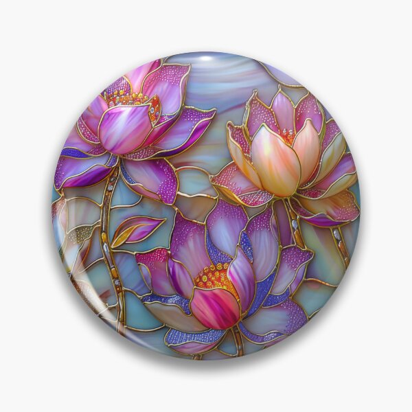 Item preview, Lotus Floral Art, Stained Glass Style Purple and Pink designed and sold by MargaretWiktor.
