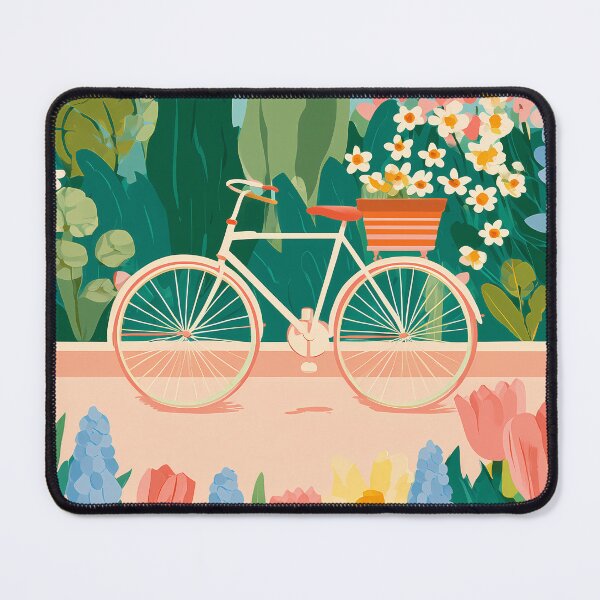Item preview, Spring Garden Bicycle Illustration designed and sold by BobaBunny76.