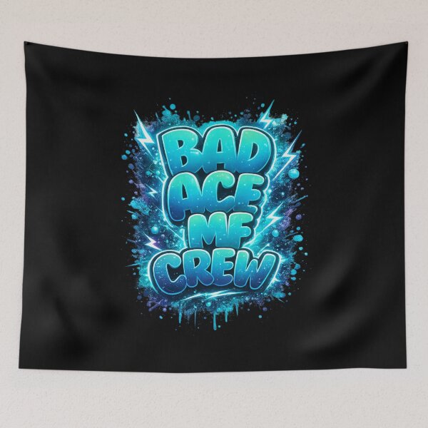 Item preview, Bad Ace MF Bold Attitude Typography Design, Electric Blue Graffiti Style Quote with Lightning Energy Streetwear Graphic designed and sold by JoyBoyStudio1.