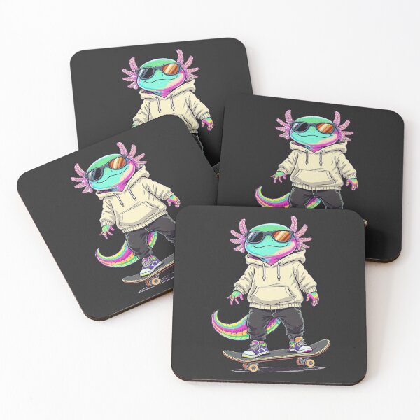 Item preview, Skateboarder Axolotl – Cool Street Style Skate Illustration designed and sold by ColorSplash123.
